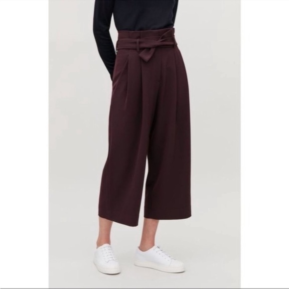 COS Purple High-Waisted Wide Leg Paperbag Trousers size 6 - Picture 14 of 14